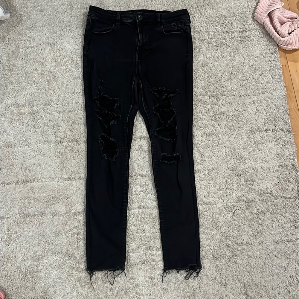 Women's Black Distressed Jeans